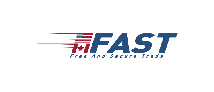 Blue and red logo featuring the word "FAST" with motion lines